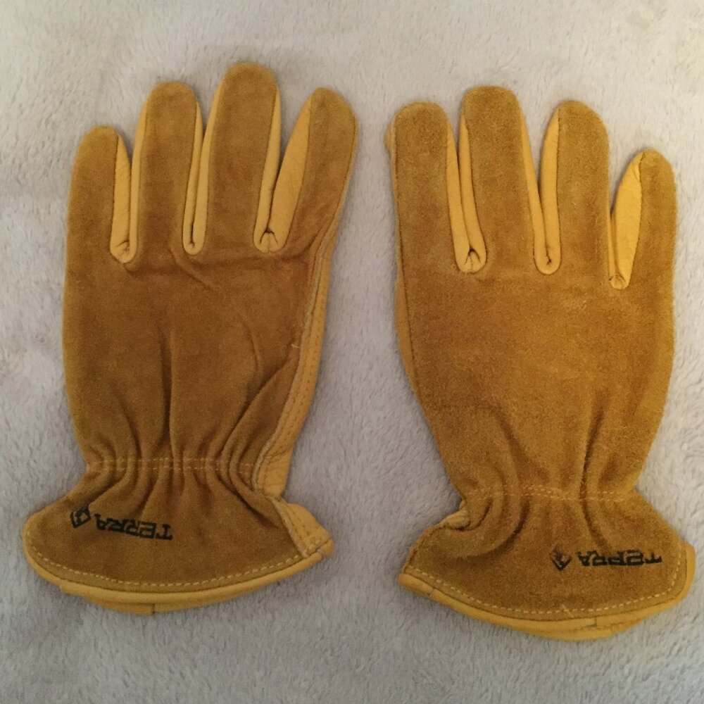 Terra tan cowhide work gloves sz M